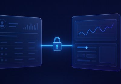 Illustration of a broker order-management dashboard connected via API to an automated options-strategy execution panel